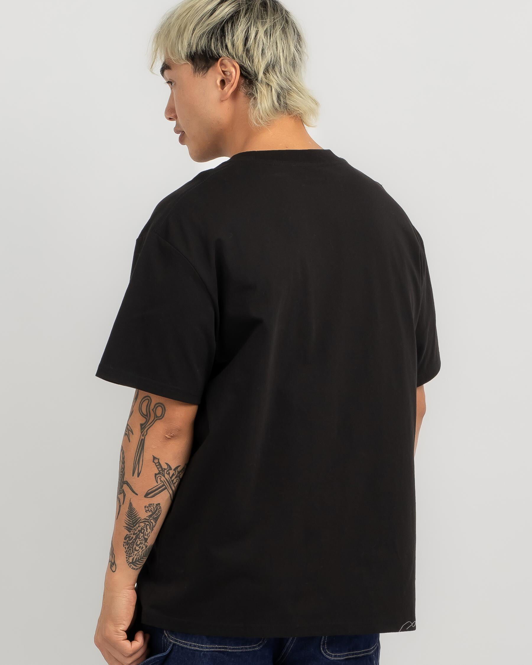 Classic Dot Stripe Front T-Shirt - Black slider