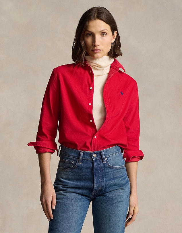 Classic Fit Corduroy Shirt -ICONIC EXCLUSIVE - Ralph Red