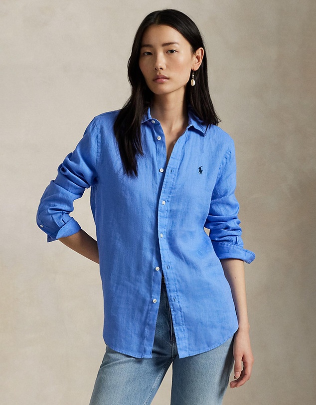 Classic Fit Linen Shirt - Harbor Island Blue