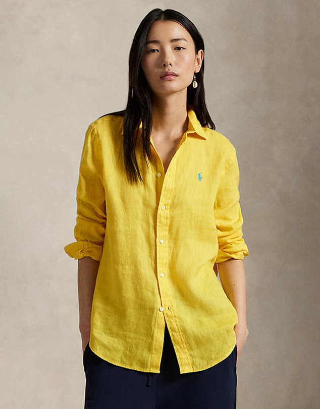 Classic Fit Linen Shirt - Sunfish Yellow