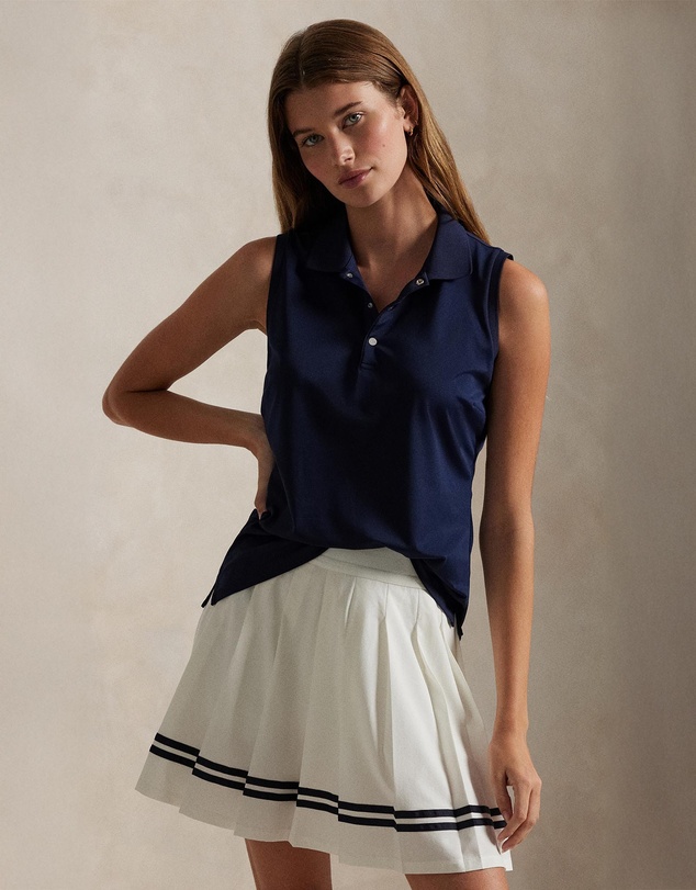 Classic Fit Sleeveless Polo Shirt - Refined Navy