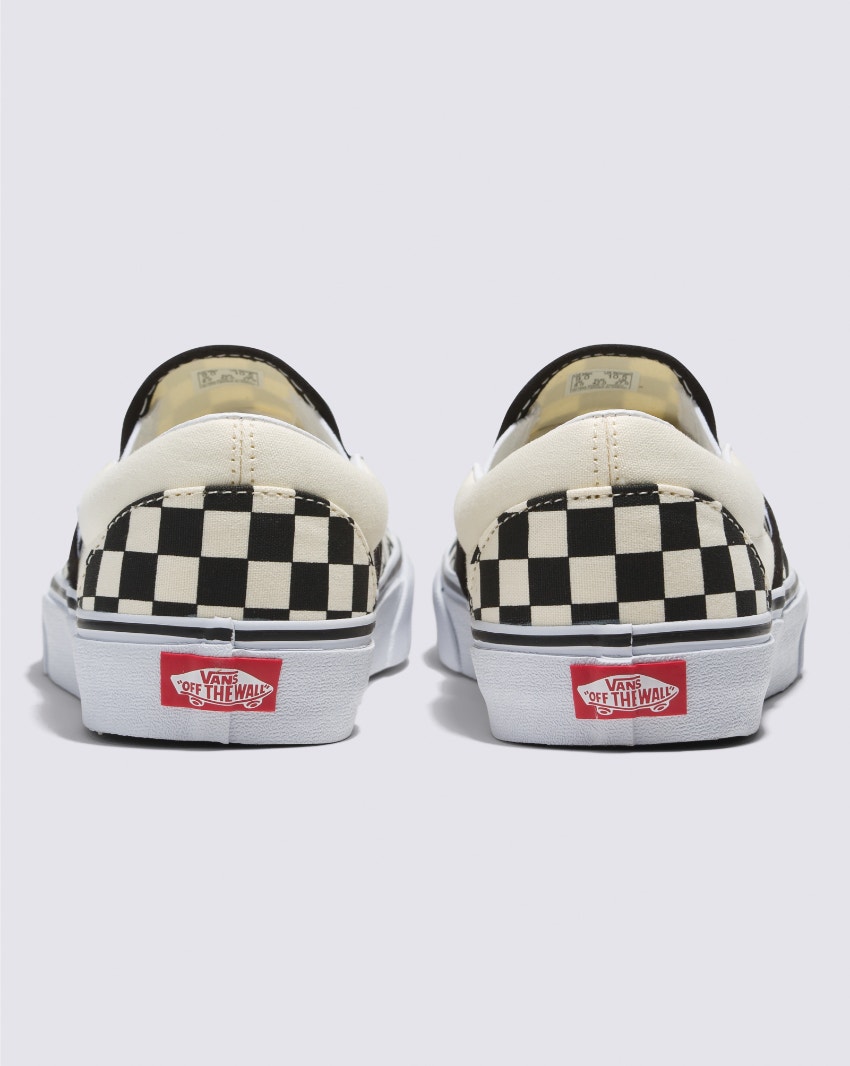 CLASSIC SLIP-ON - BLACK AND WHITE CHECKER/WHITE slider