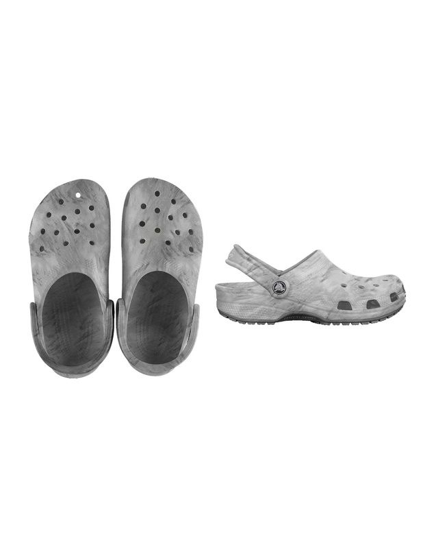 Classic Watercolor Marbled Clogs - Unisex - Black & White