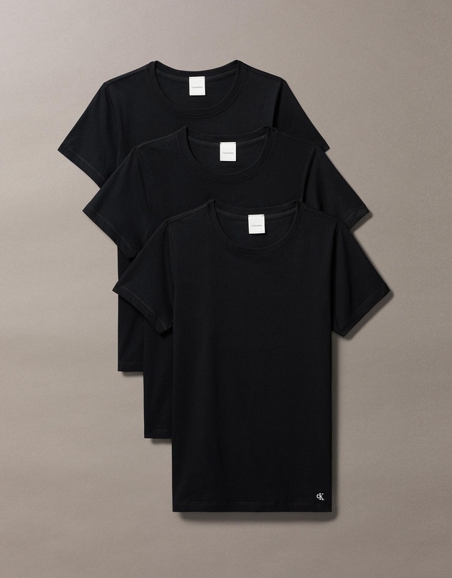 Cotton 3-Pack T-Shirts - Black, Black & Black