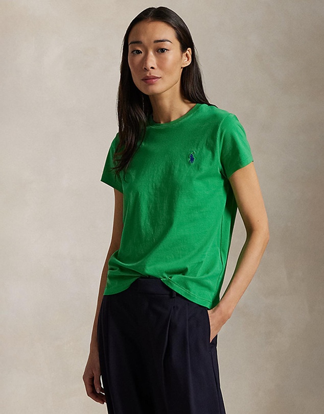 Cotton Jersey Crewneck Tee - Bright Clover