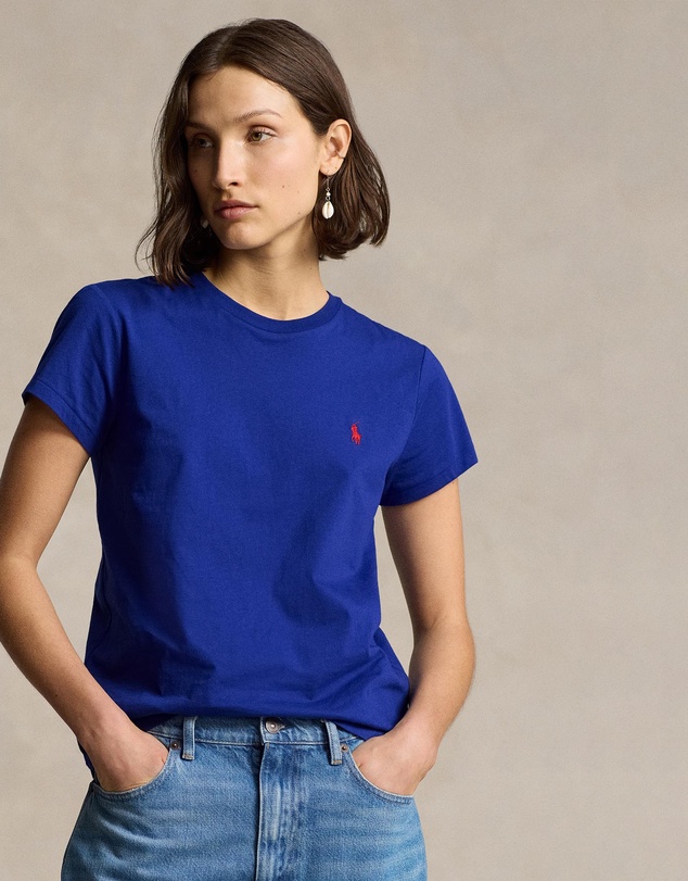 Cotton Jersey Crewneck Tee -ICONIC EXCLUSIVE - Sporting Royal