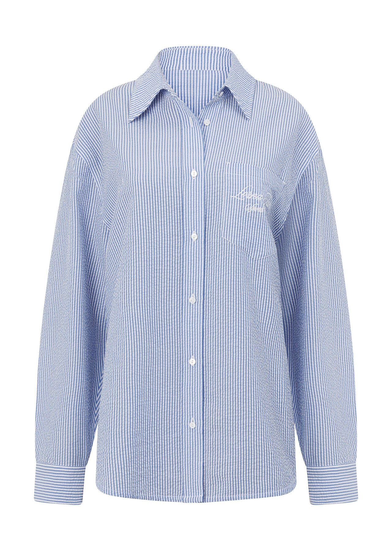 Country Club Seersucker Shirt - Blue Stripe slider