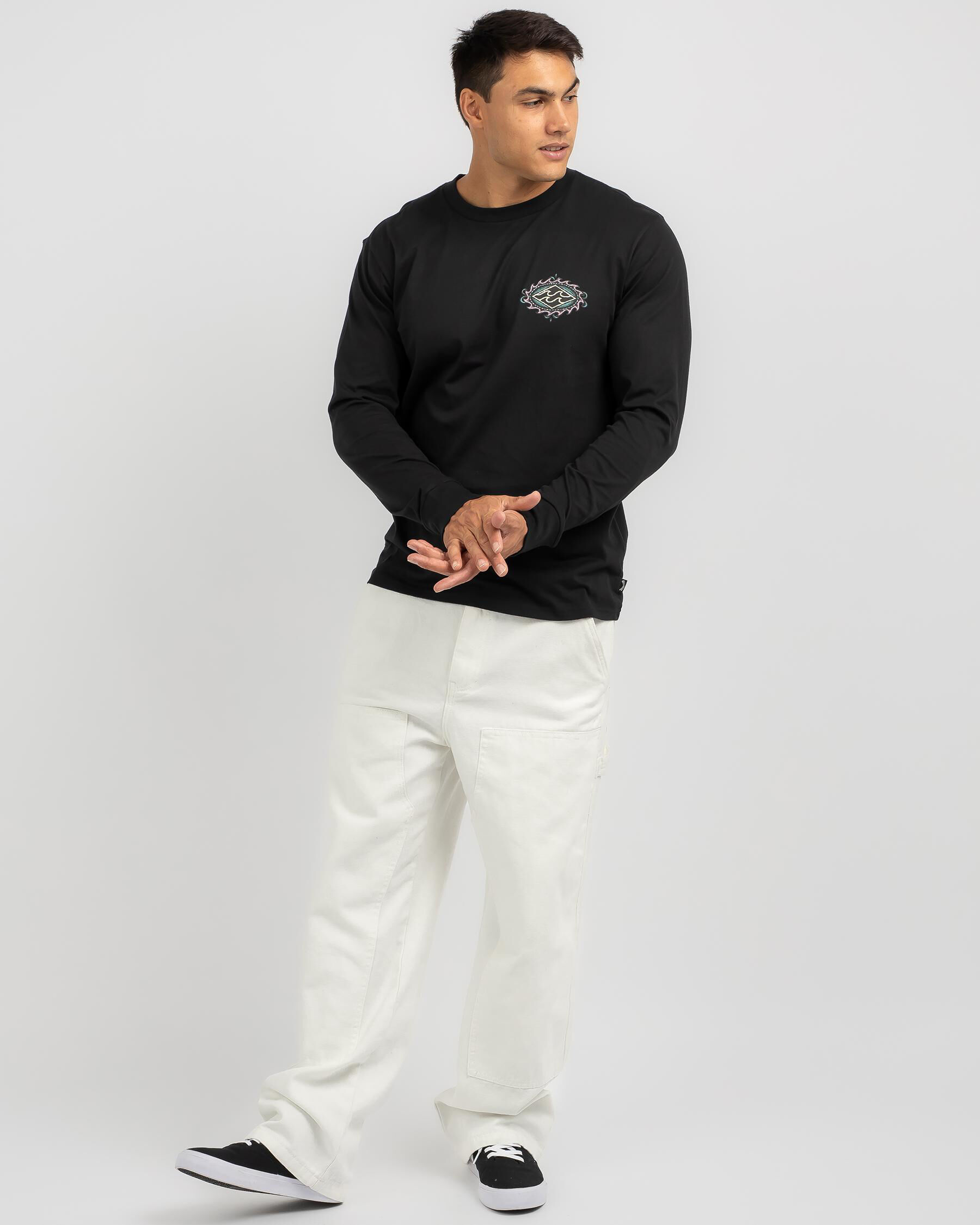 Crayon Wave Long Sleeve T-Shirt - Black slider