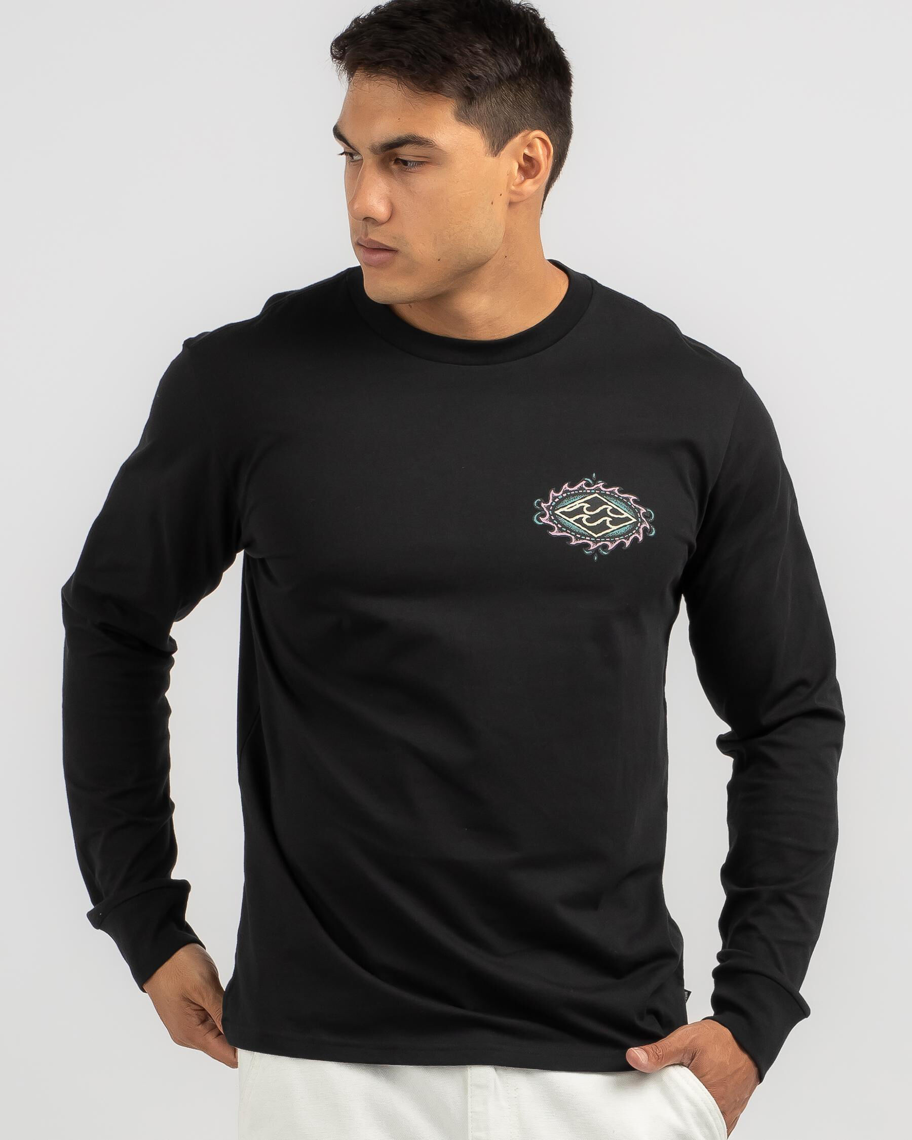 Crayon Wave Long Sleeve T-Shirt - Black slider