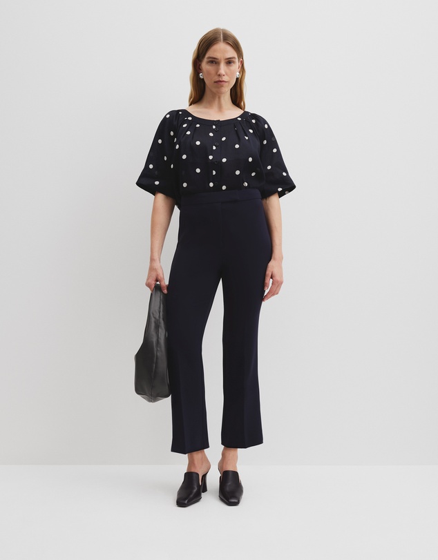 Crop Flare Pant - Navy