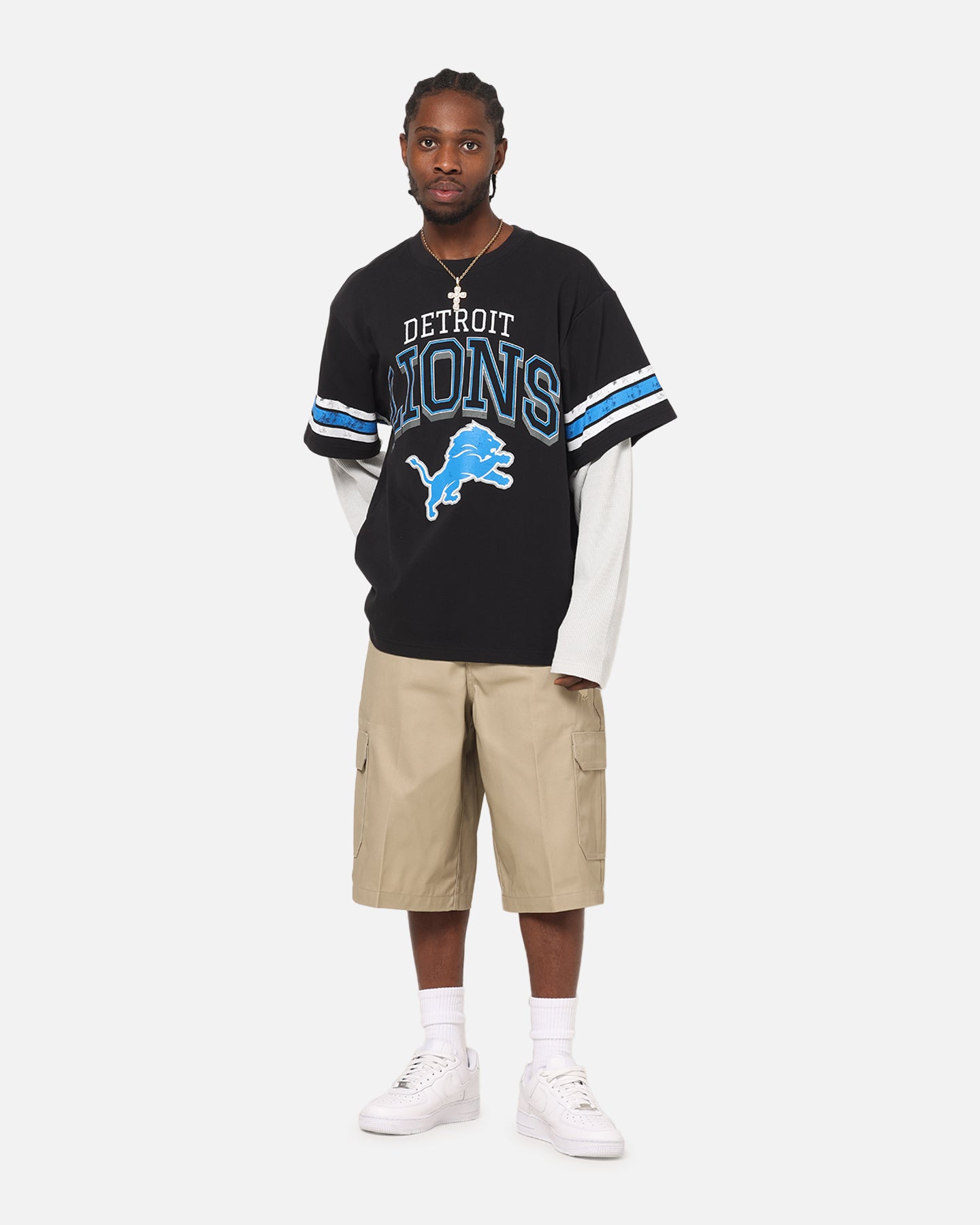 Detroit Lions Waffle Mock Layer Long Sleeve T-Shirt slider