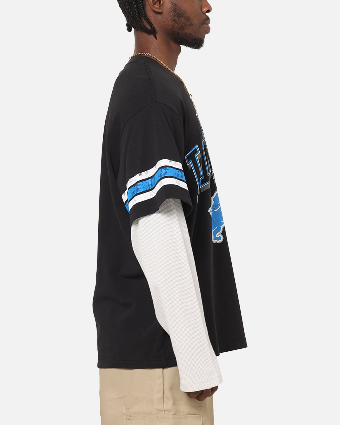 Detroit Lions Waffle Mock Layer Long Sleeve T-Shirt slider