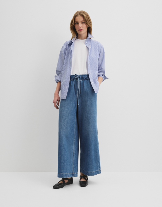 Drawstring Jean - Mid Blue Wash