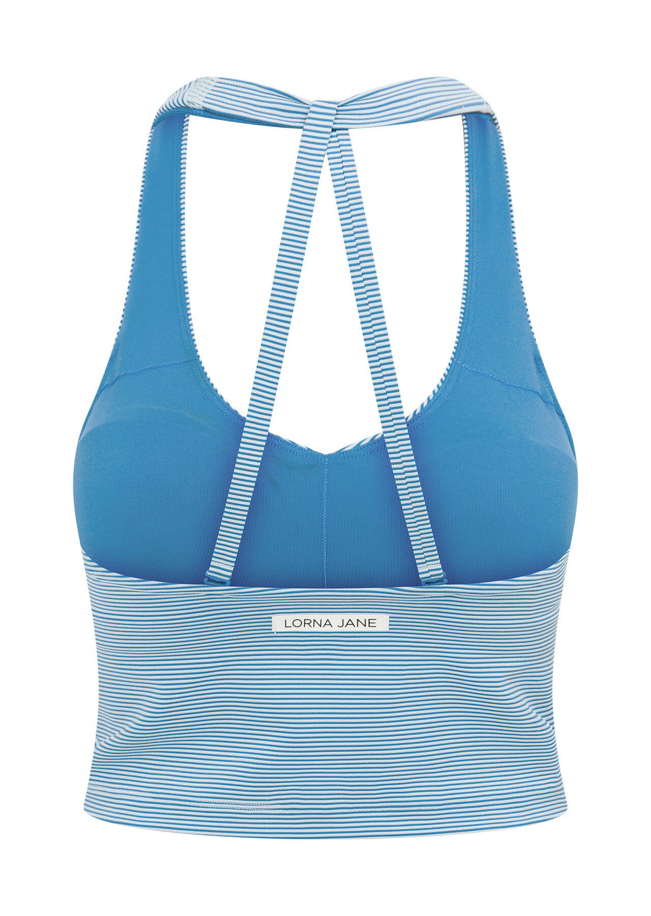 Earn Your Stripes Rib Bra Tank Combo - Cornflower Stripe slider