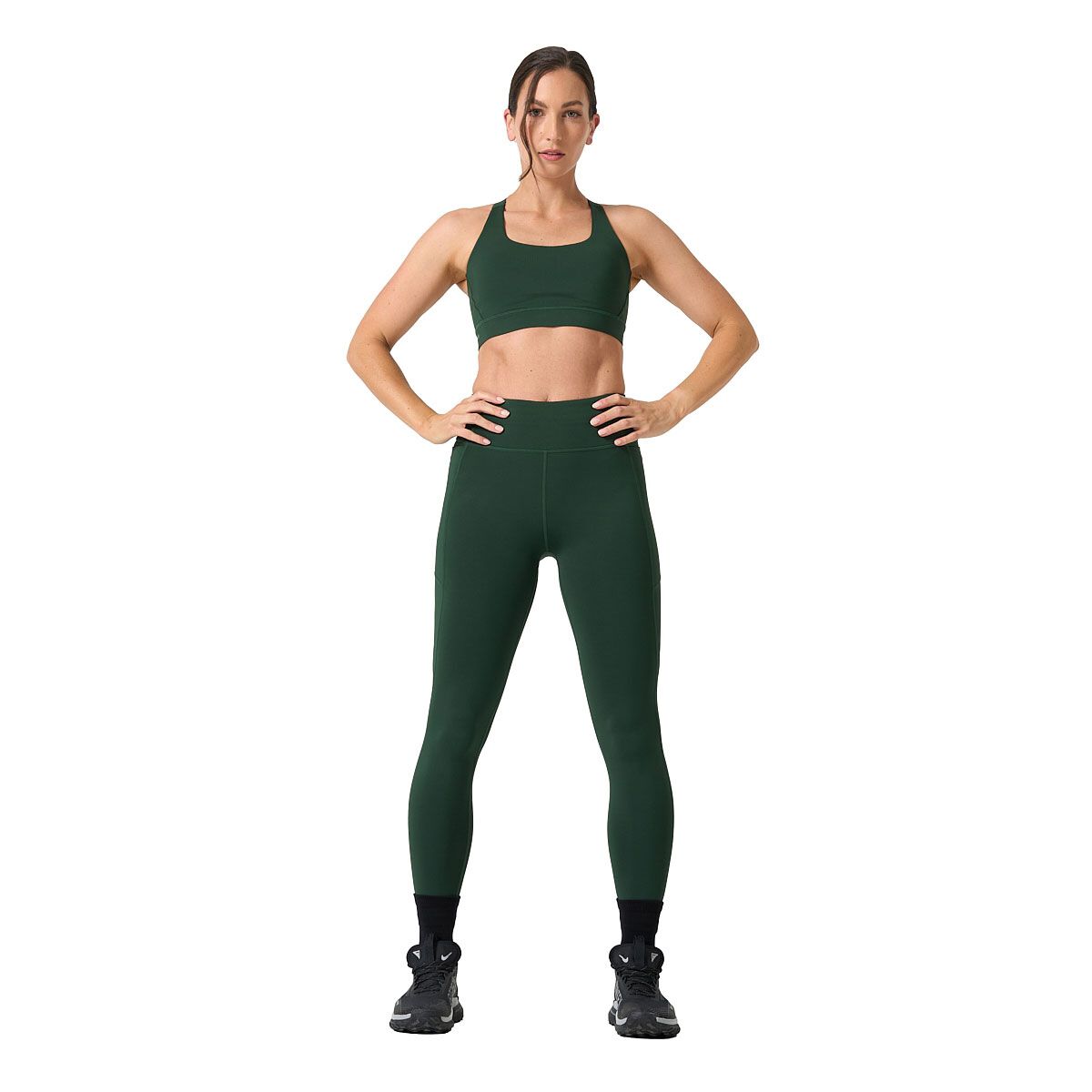 Ell & Voo Womens Kara HR 7/8 Pocket Tights - Darkgreen slider