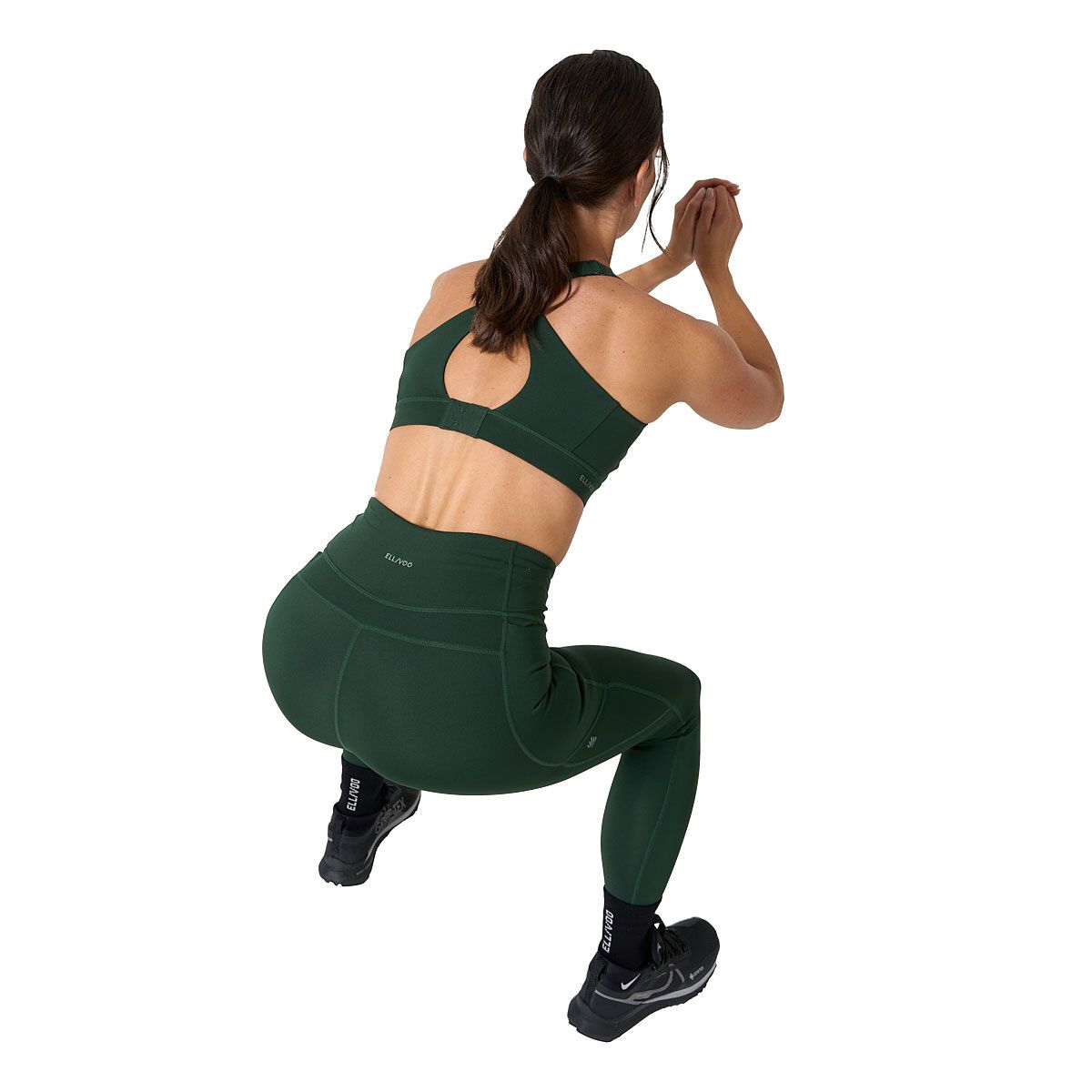 Ell & Voo Womens Kara HR 7/8 Pocket Tights - Darkgreen slider