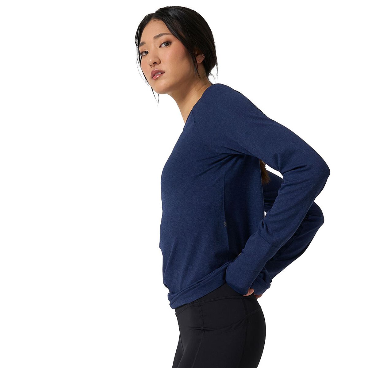 Ell & Voo Womens Reili Seam Free Long Sleeve Tee - Blue slider
