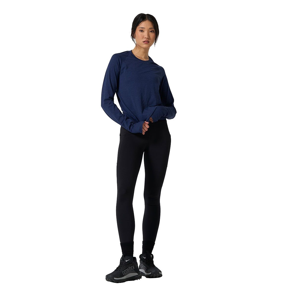 Ell & Voo Womens Reili Seam Free Long Sleeve Tee - Blue slider