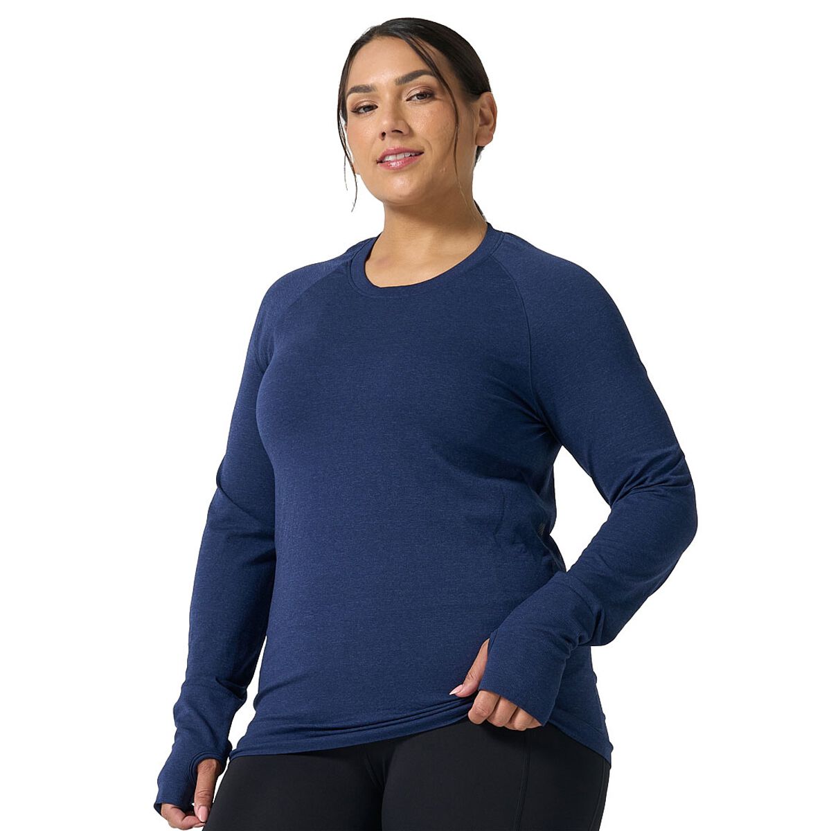Ell & Voo Womens Reili Seam Free Long Sleeve Tee - Blue slider