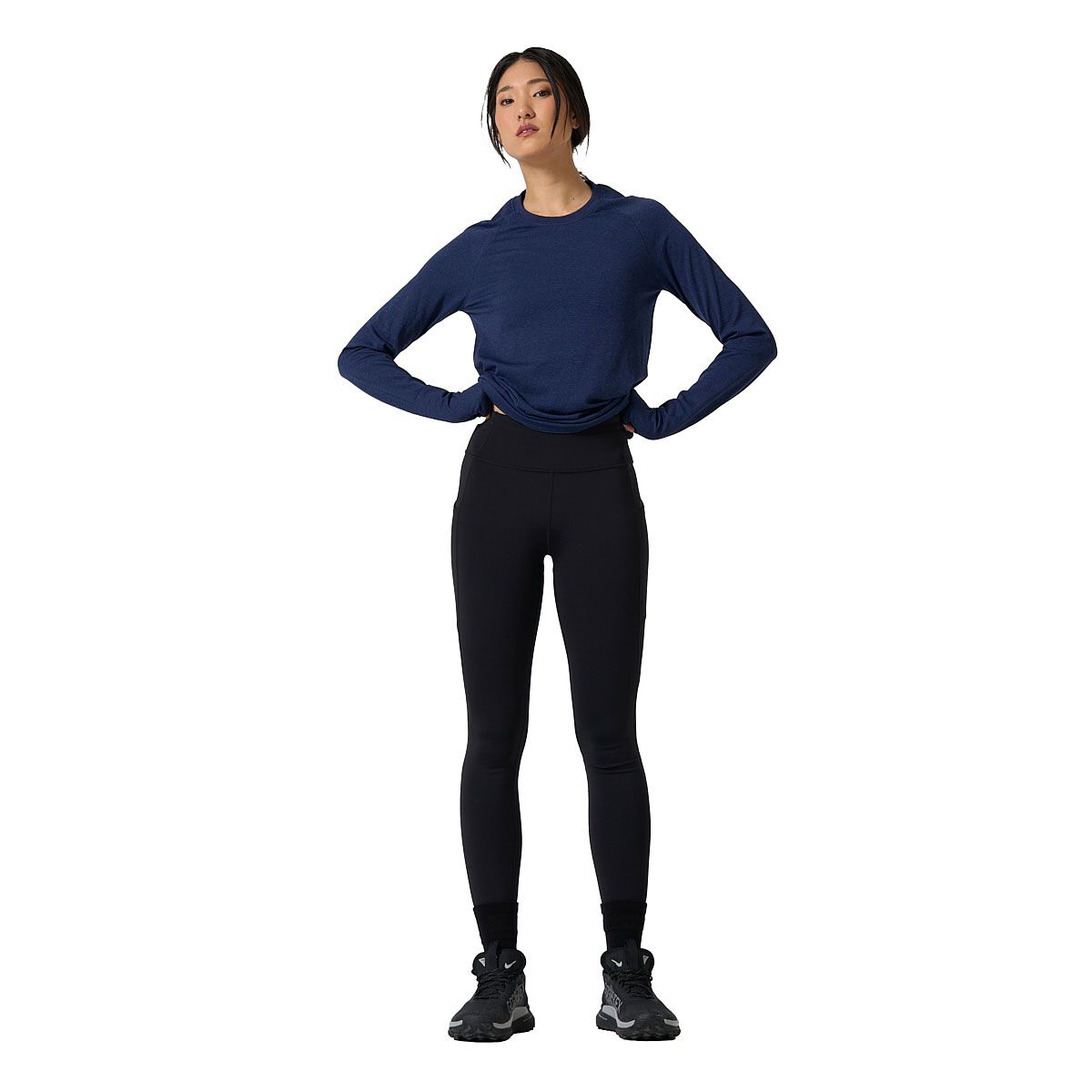 Ell & Voo Womens Reili Seam Free Long Sleeve Tee - Blue slider