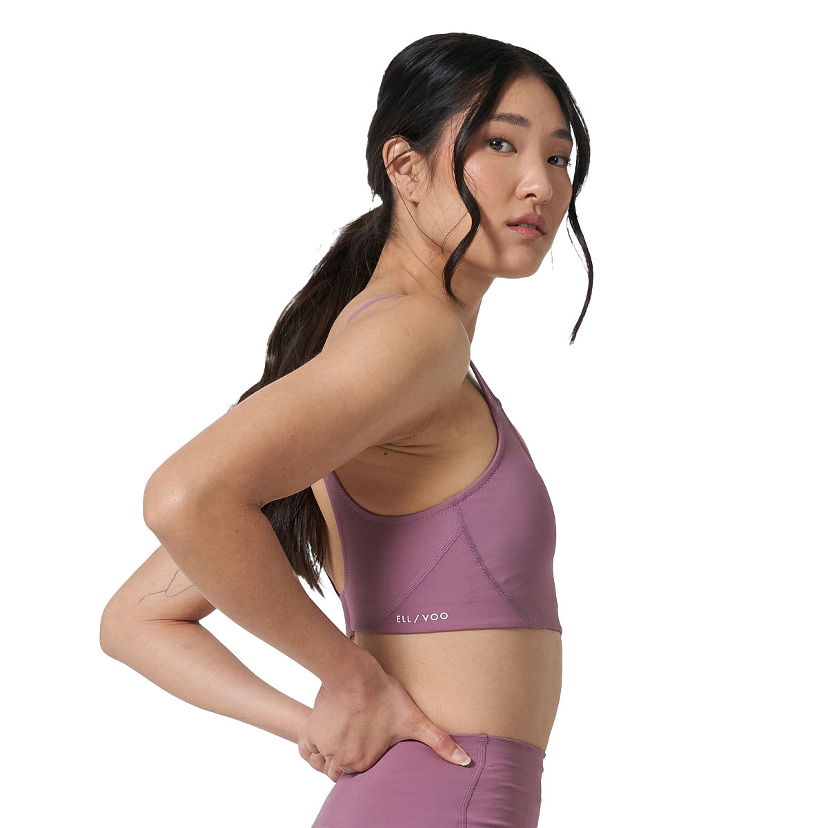 Ell/Voo Womens Acqua Crop Top - Mauve slider