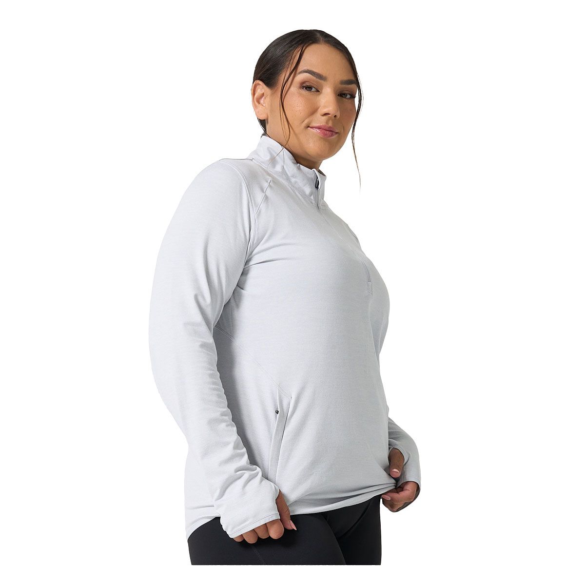 Ell/Voo Womens Alva 1/4 Zip Long Sleeve Top - Silvermarle slider