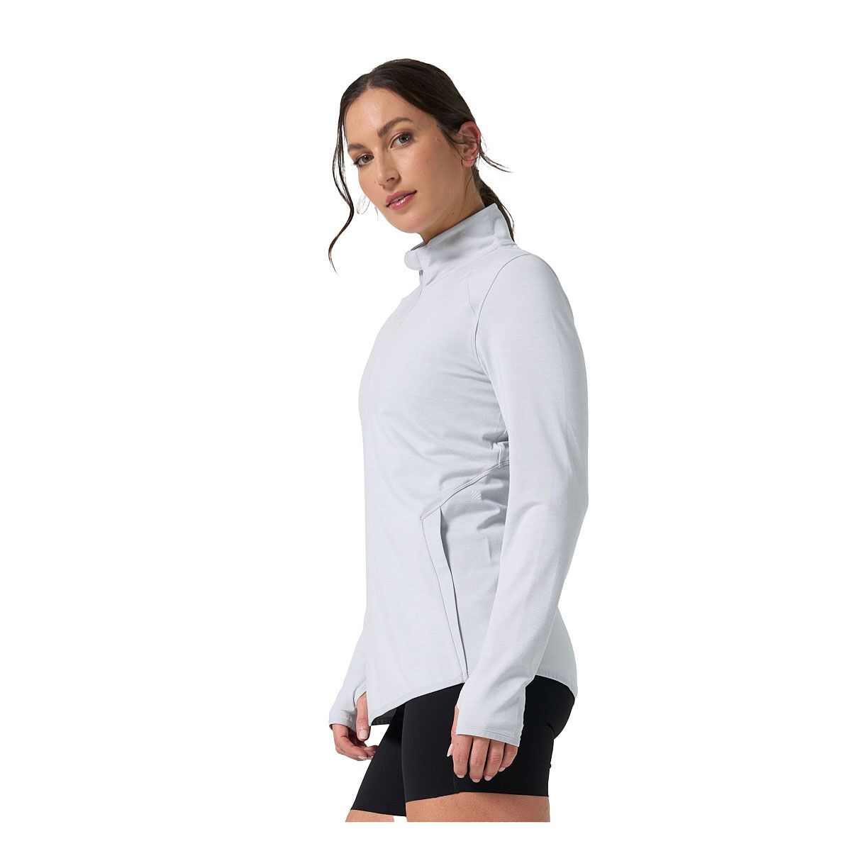 Ell/Voo Womens Alva 1/4 Zip Long Sleeve Top - Silvermarle slider