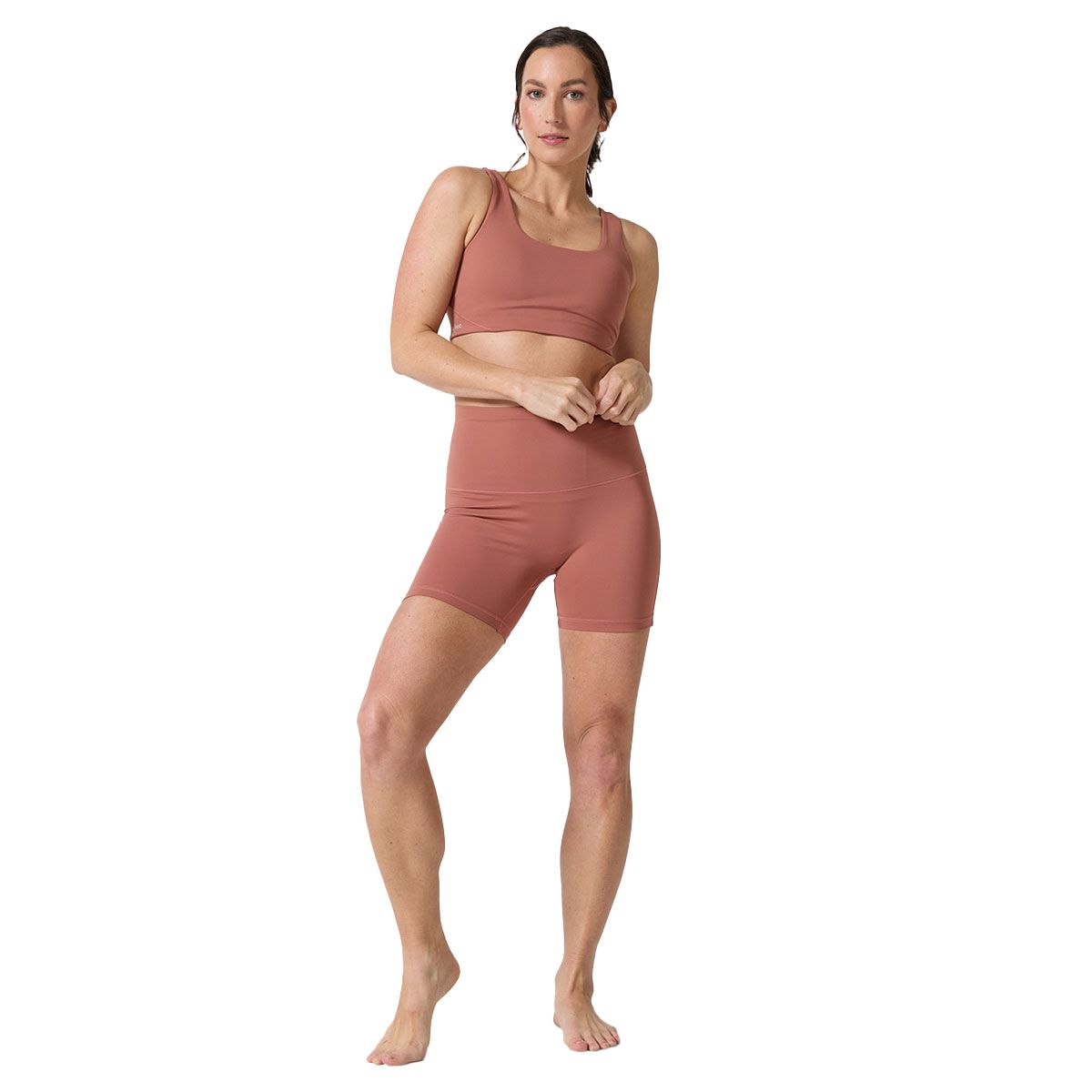 Ell/Voo Womens Averi 5 Inch Short Tights Brown XL - Brown slider