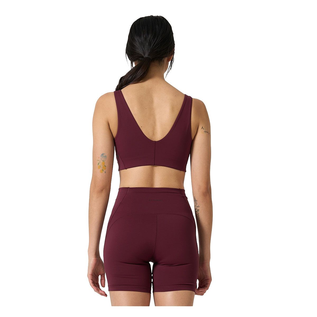 Ell/Voo Womens Averi Crop Sports Bra - Burgundy slider