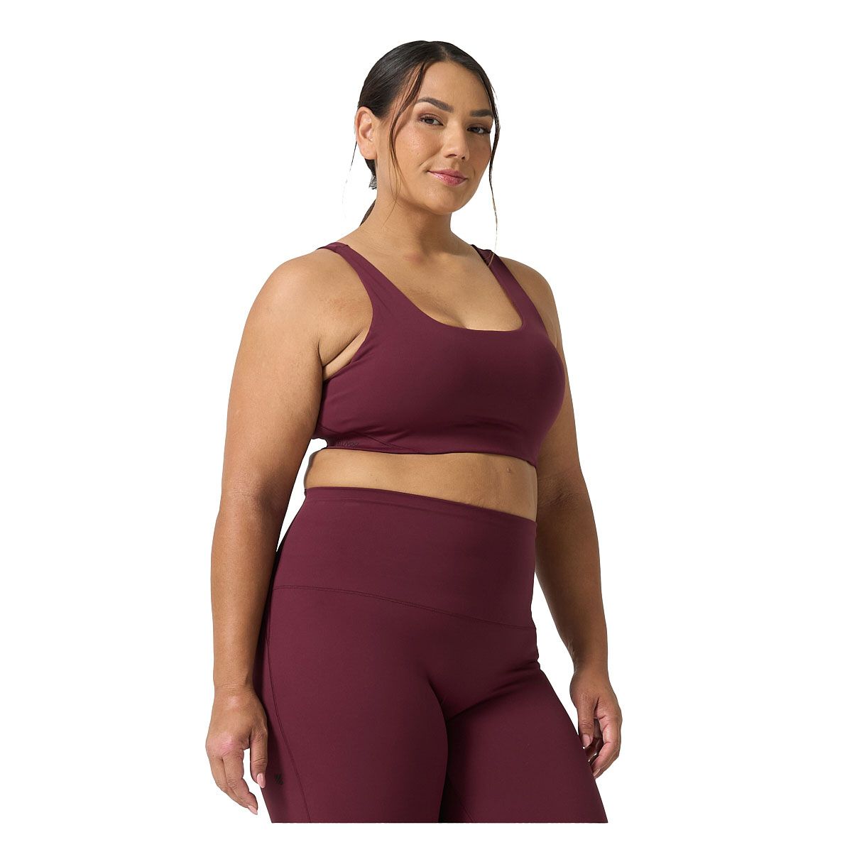 Ell/Voo Womens Averi Crop Sports Bra - Burgundy slider