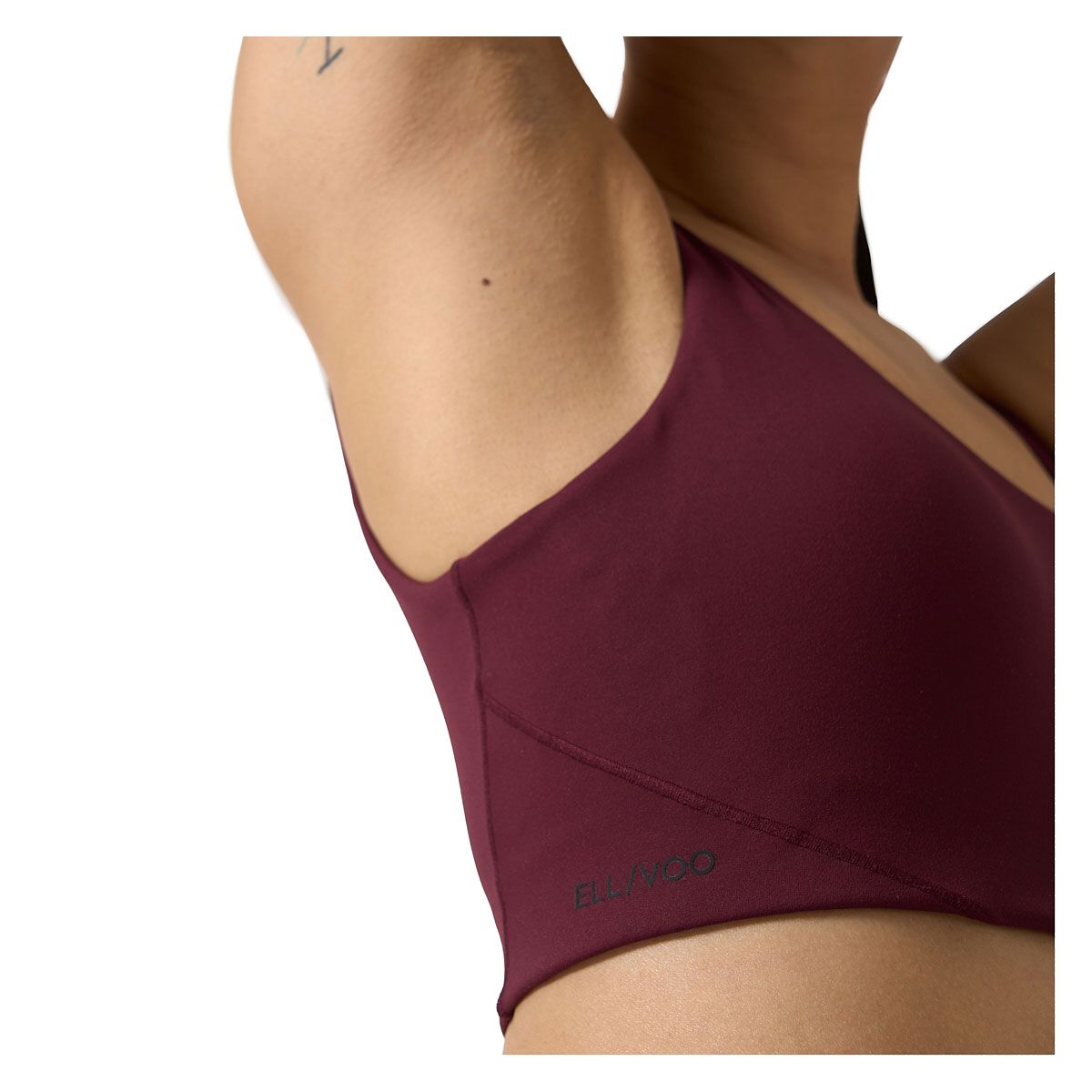 Ell/Voo Womens Averi Crop Sports Bra - Burgundy slider