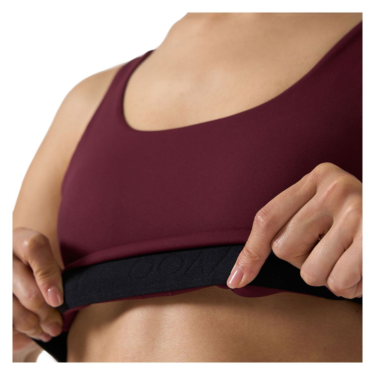 Ell/Voo Womens Averi Crop Sports Bra - Burgundy slider