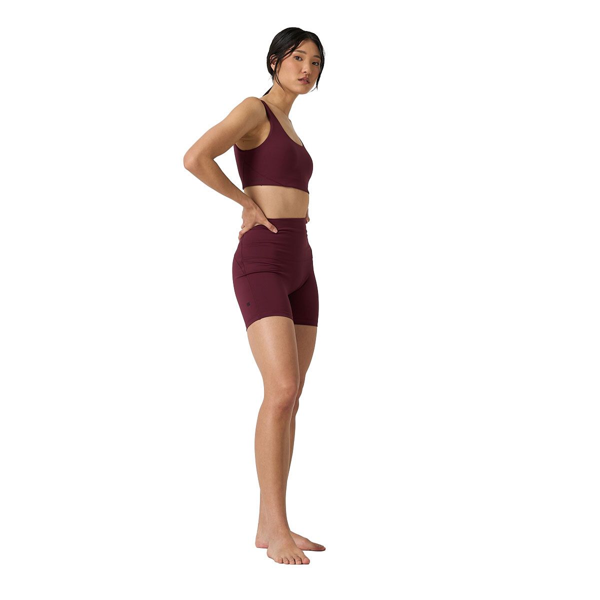 Ell/Voo Womens Averi Crop Sports Bra - Burgundy slider