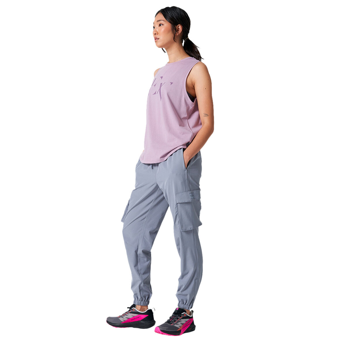 Ell/Voo Womens Cori Cargo Pants Grey 3XL - Grey slider