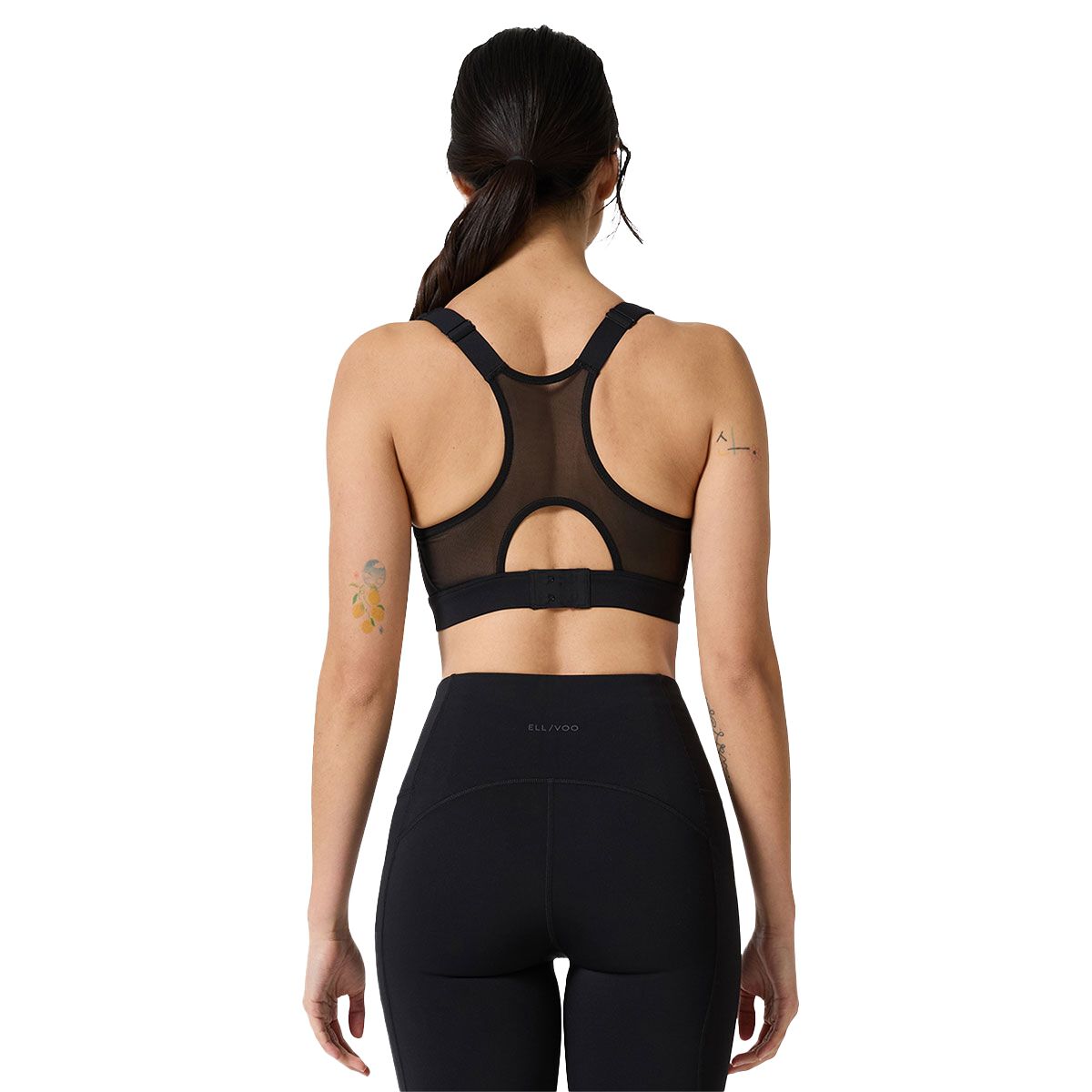 Ell/Voo Womens Dakota Crop Sports Bra - Black slider