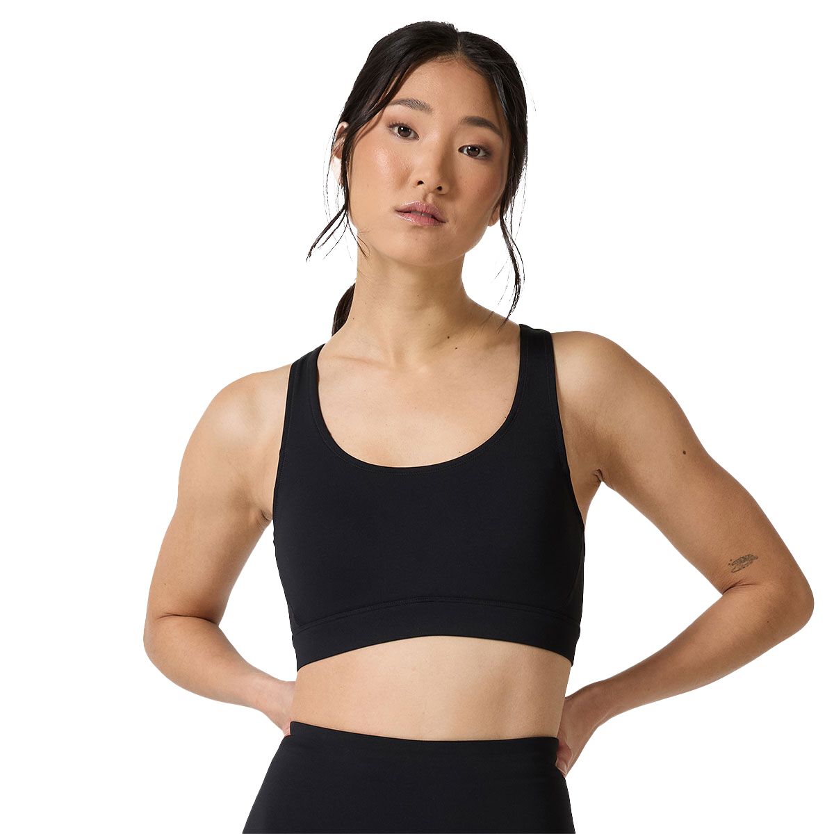 Ell/Voo Womens Dakota Crop Sports Bra Black XS - Black