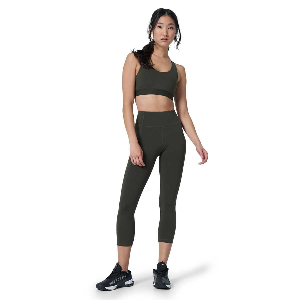 Ell/Voo Womens Essentials 3/4 Pocket Tights Khaki XS - Khaki slider