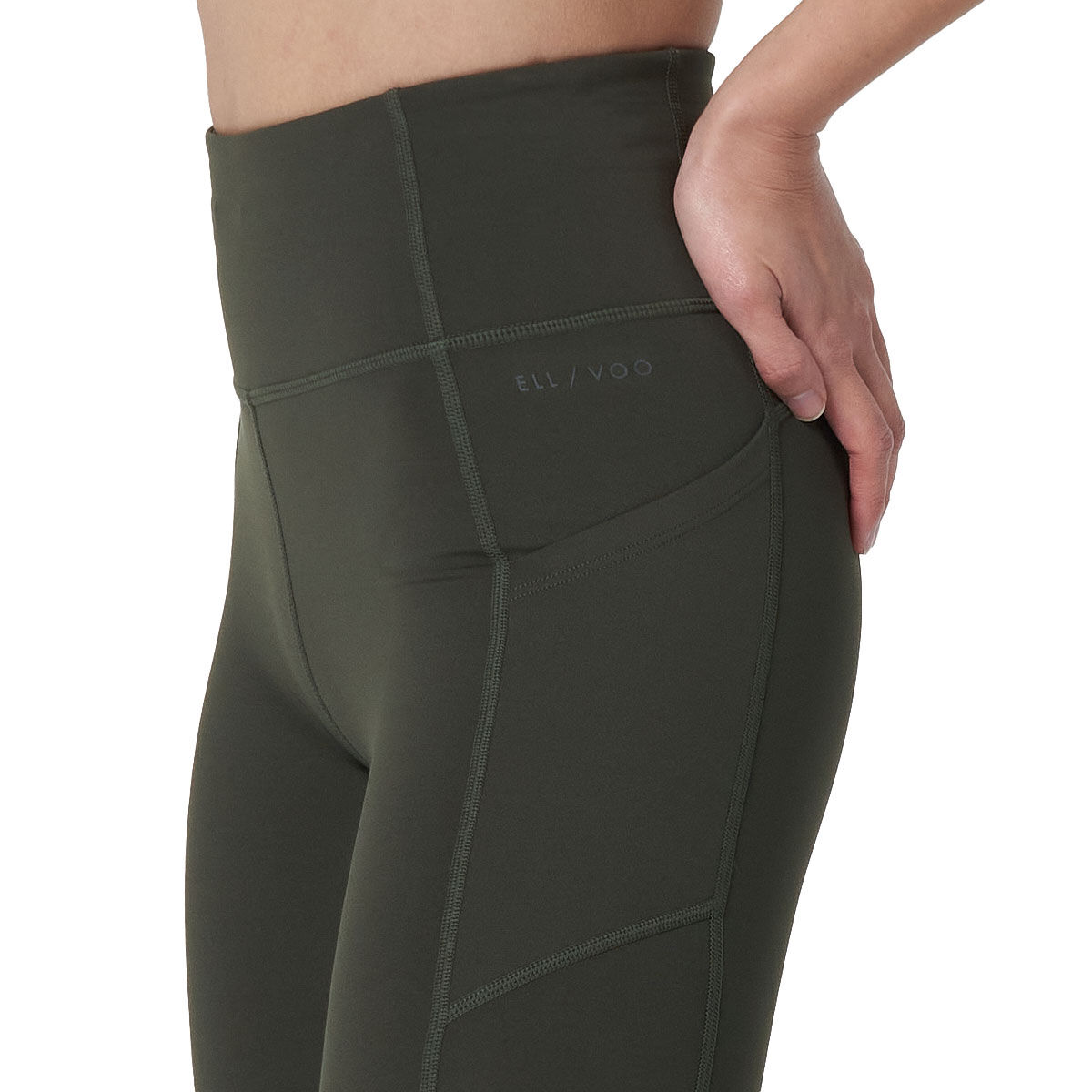 Ell/Voo Womens Essentials 3/4 Pocket Tights Khaki XS - Khaki slider