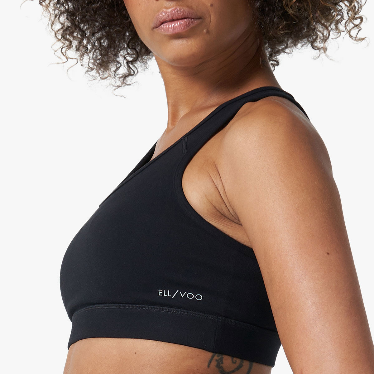 Ell/Voo Womens Essentials Crop Sports Bra - White slider