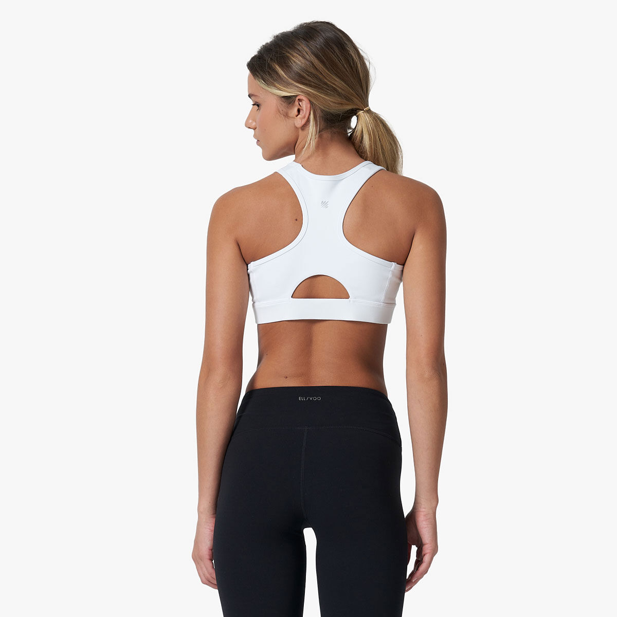 Ell/Voo Womens Essentials Crop Sports Bra - White slider