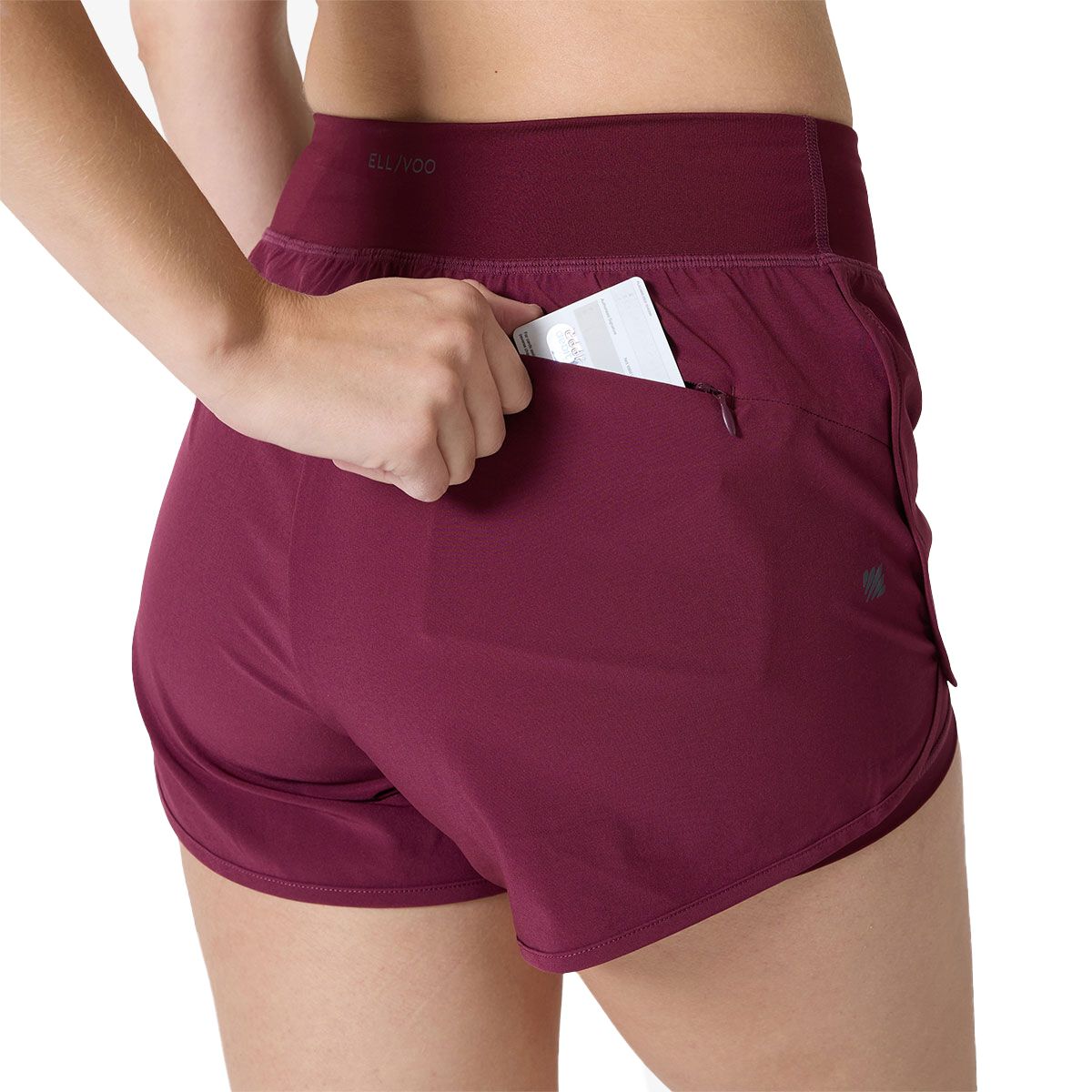 Ell/Voo Womens Essentials Shorts - Burgundy slider