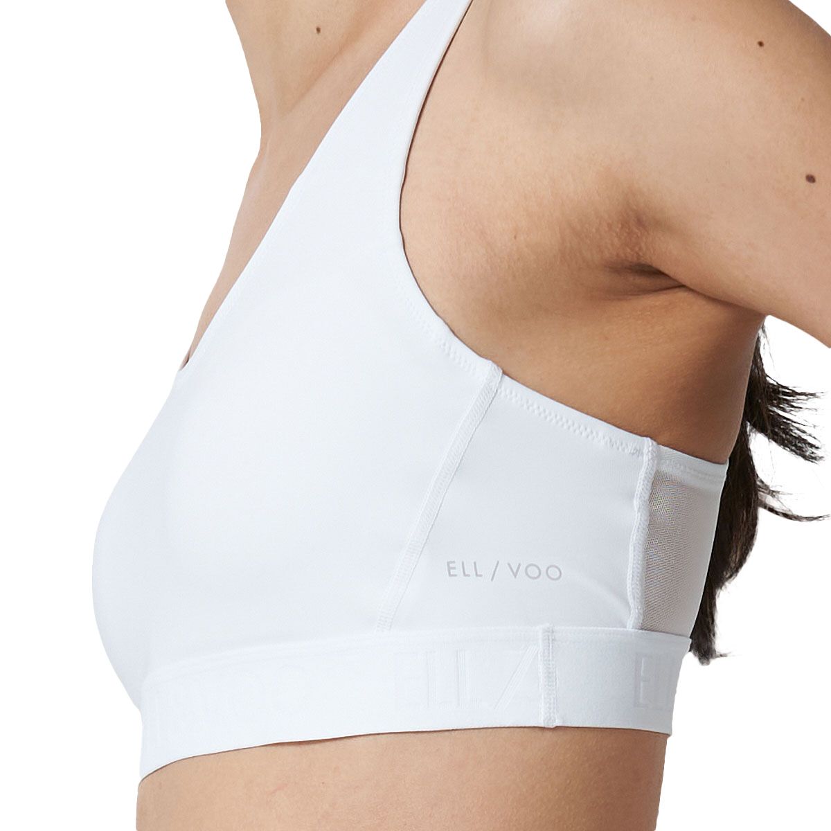 Ell/Voo Womens Essentials Training Crop Sports Bra - White slider