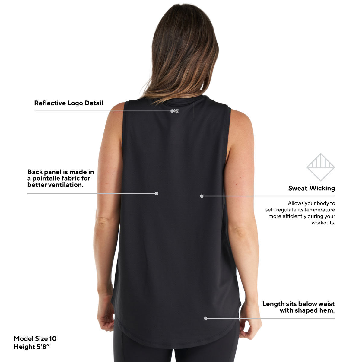 Ell/Voo Womens Essentials Workout Muscle Tank - Black slider