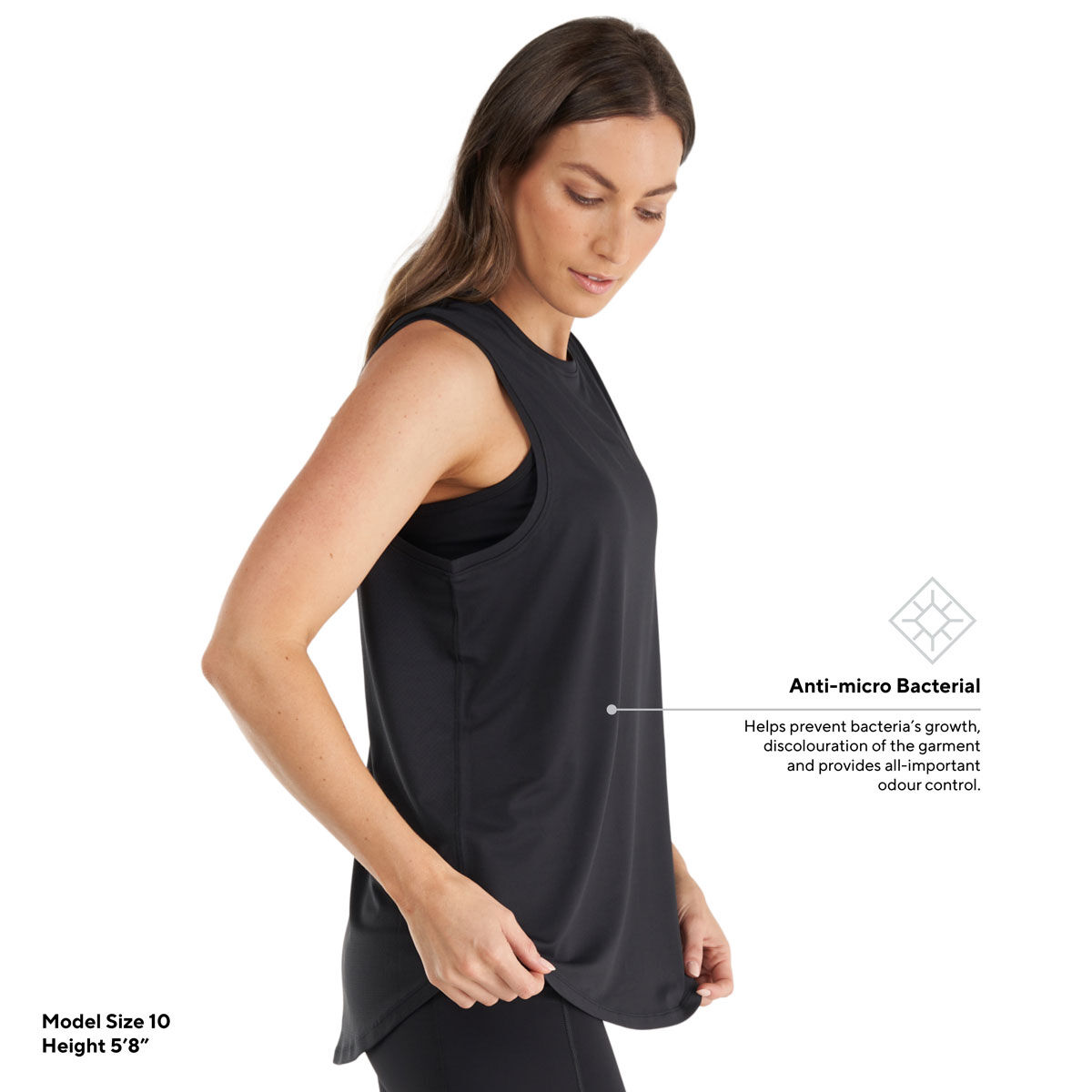 Ell/Voo Womens Essentials Workout Muscle Tank - Black slider