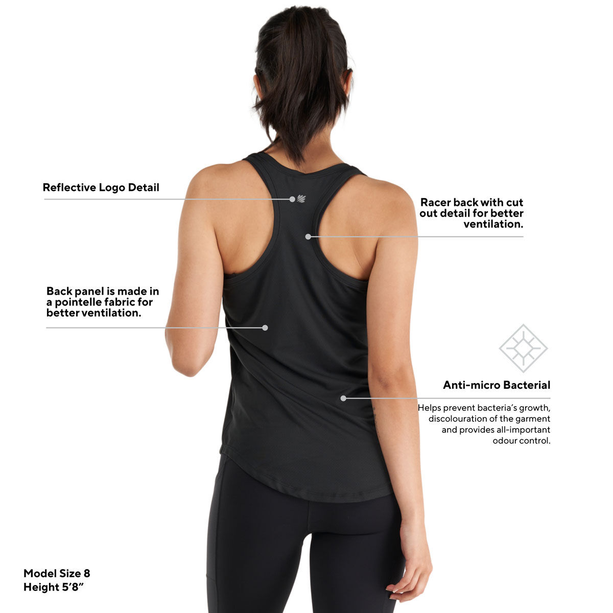 Ell/Voo Womens Essentials Workout Tank - Black slider