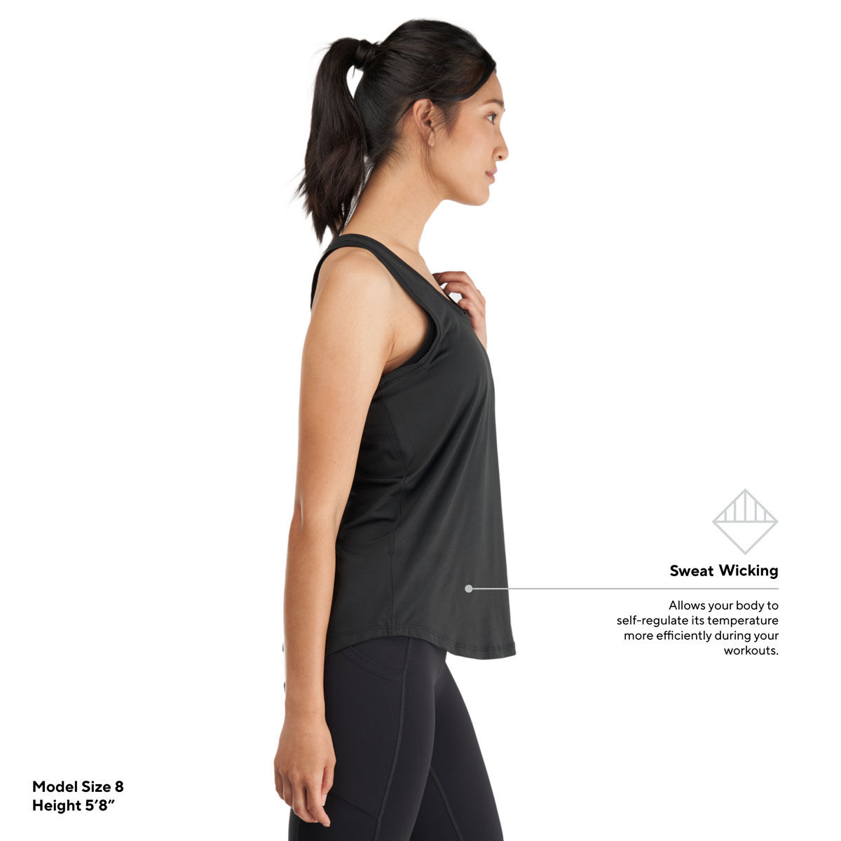 Ell/Voo Womens Essentials Workout Tank - Black slider