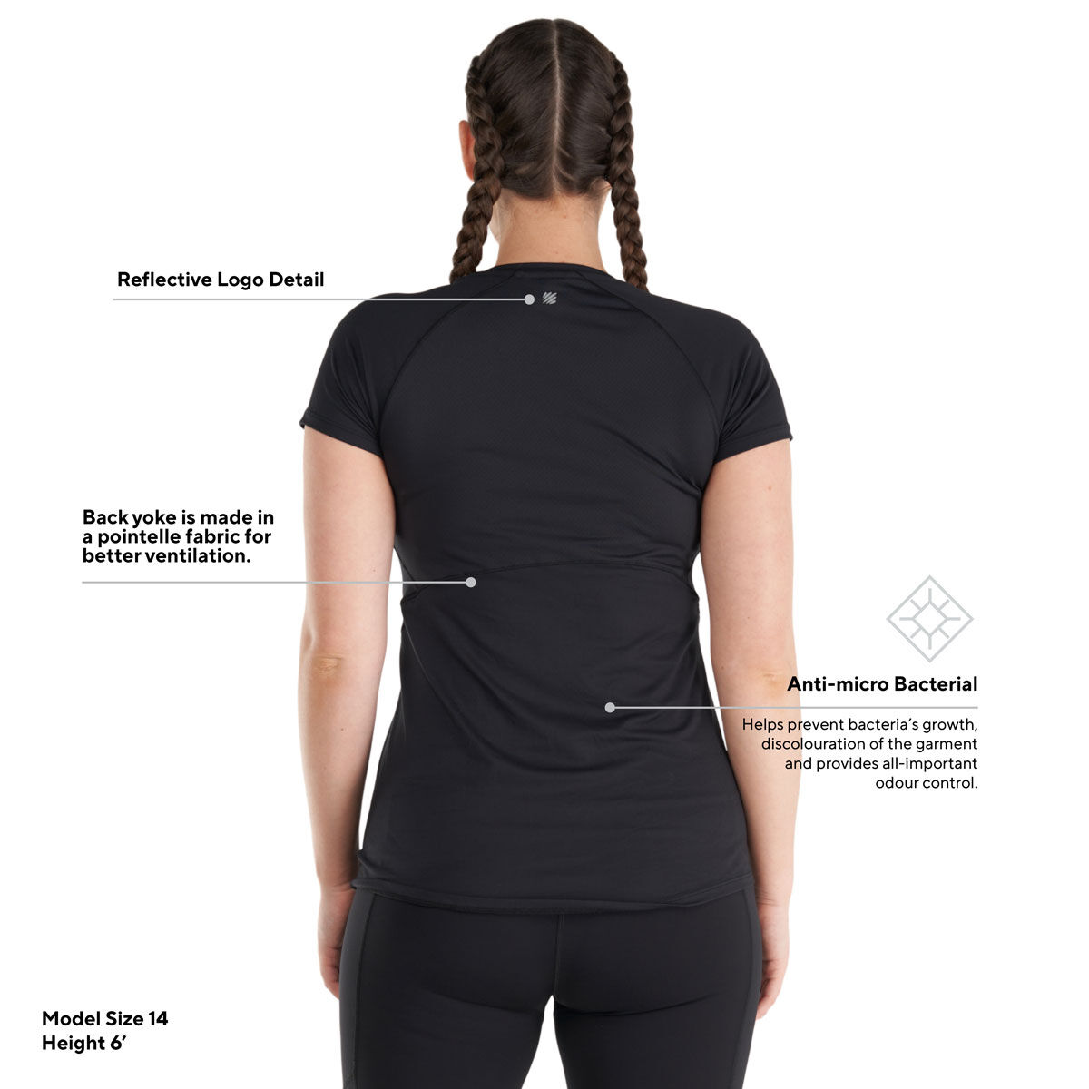 Ell/Voo Womens Essentials Workout Tee - Black slider