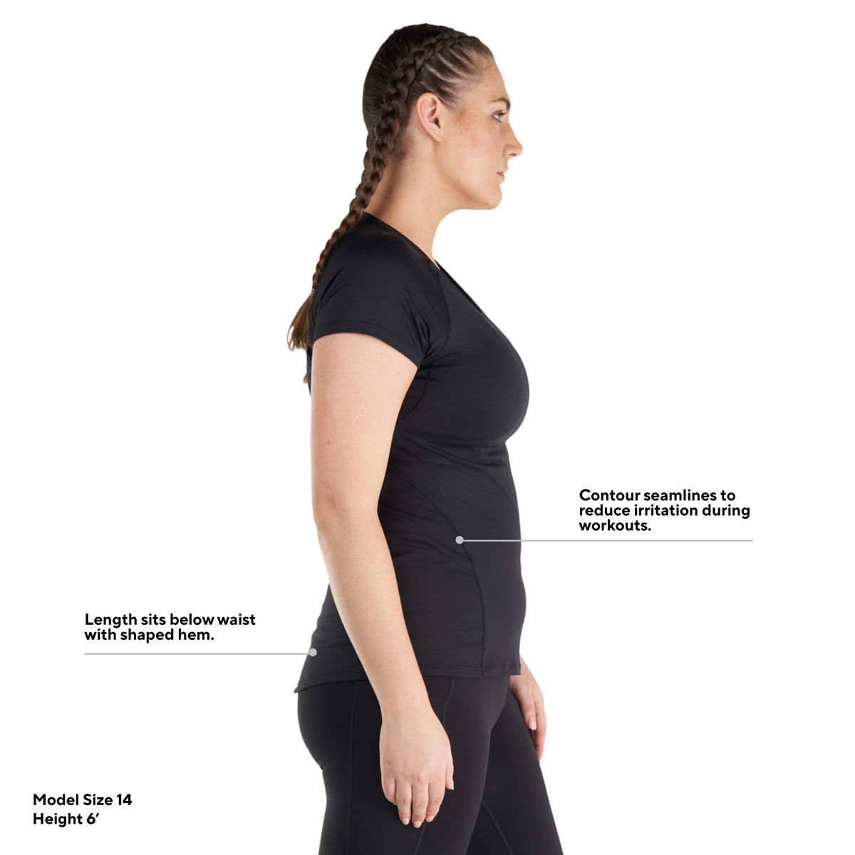 Ell/Voo Womens Essentials Workout Tee - Black slider