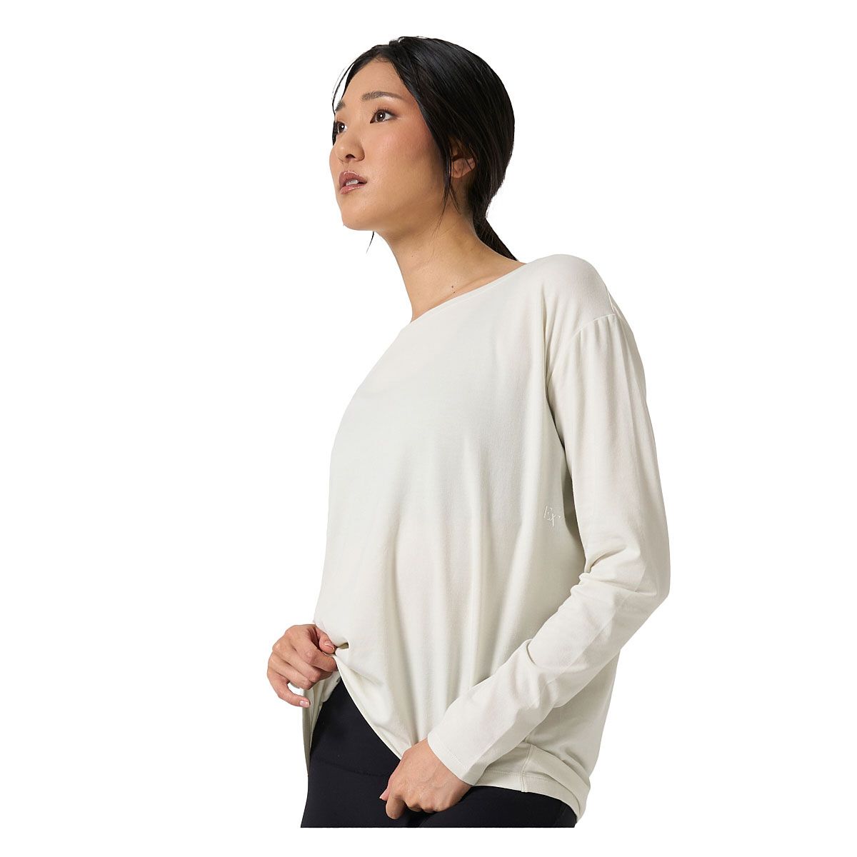 Ell/Voo Womens Juni Long Sleeve Tee - Off White slider