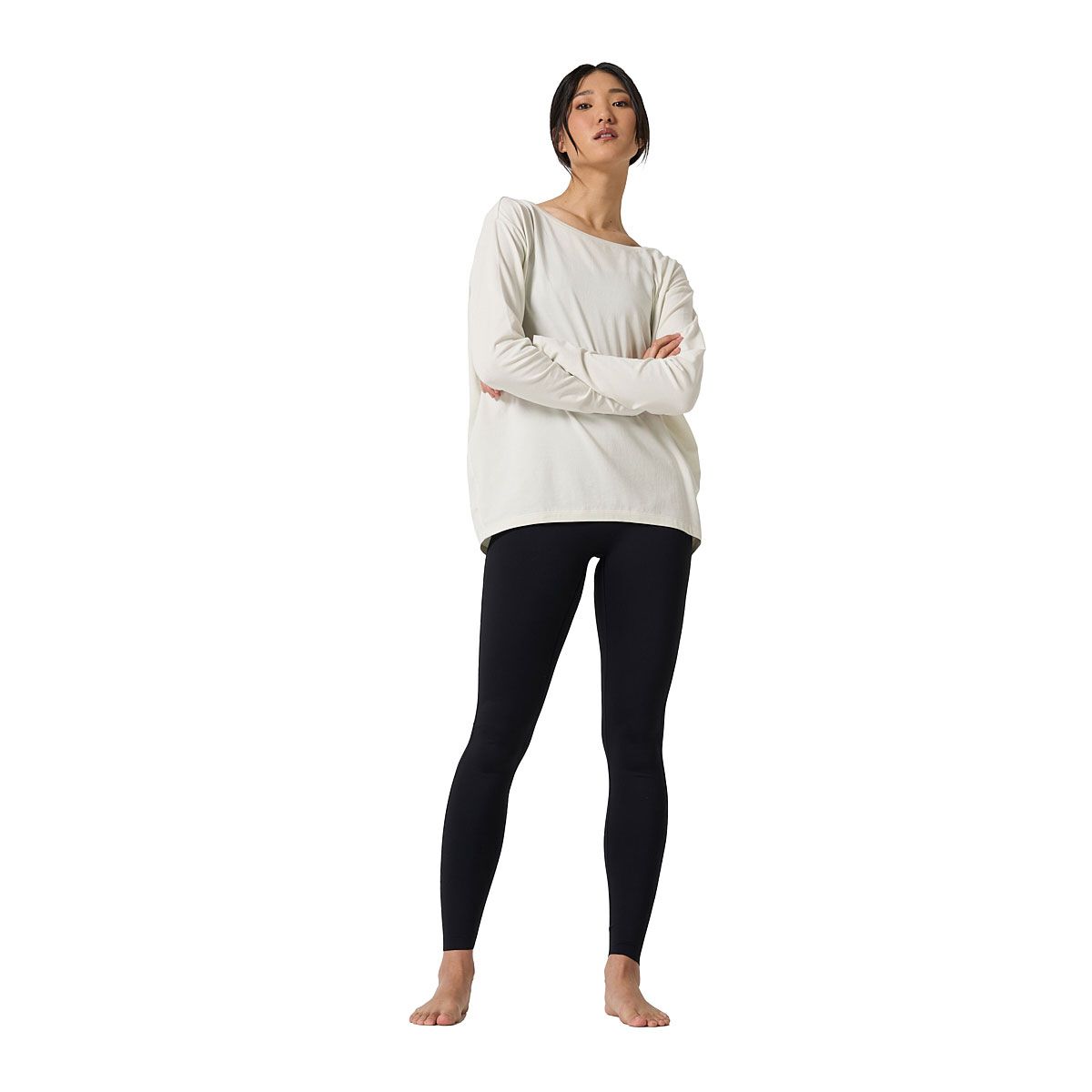 Ell/Voo Womens Juni Long Sleeve Tee - Off White slider